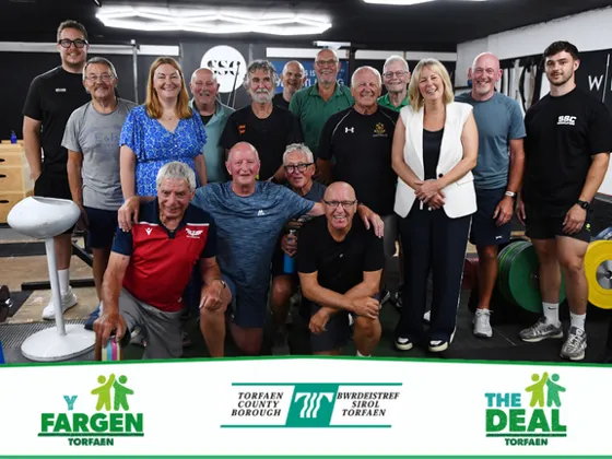Nerys Evans MS with the Thrive Over-60s Weightlifting Group