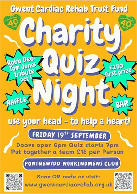 Charity Quiz Night in aid of Gwent Cardiac Rehab Trust Fund
