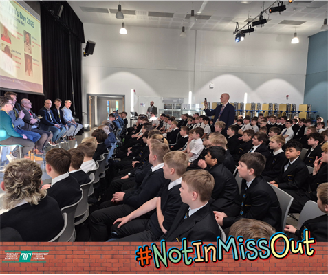 Pupils at Croesyceiliog School