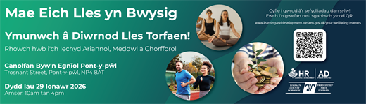 wellbeing day social media banner WELSH