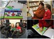 Disgyblion Ysgol Gynradd George Street yn dangos eu campweithiau ysgrifenedig