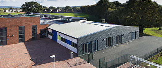 Llantarnam Community Primary School - A bird’s eye view of the of main entrance to the school