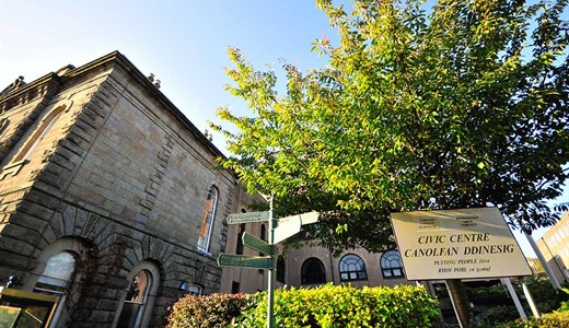 Exterior view of Civic Centre, Pontypool