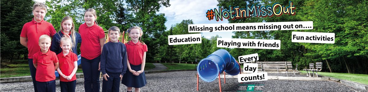 Primary school pupils promoting the #NotInMissOut campaign