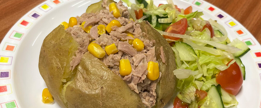 Tuna and sweetcorn filled jackets