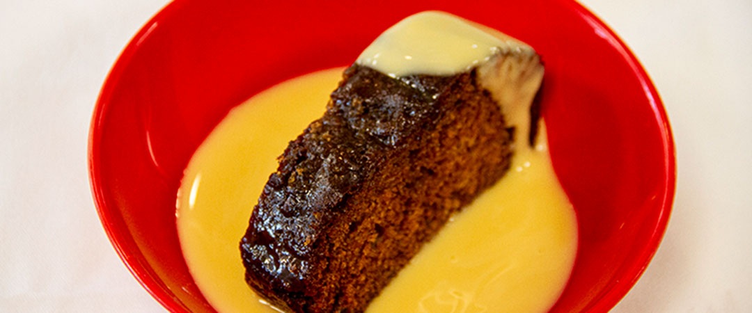 Sticky toffee pudding and custard