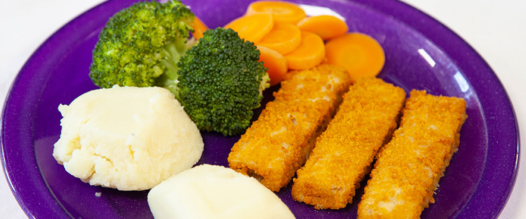 Cod Fish Fingers with Mashed Potato, Beans or Vegetables