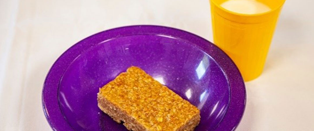 Fruit Flapjack and Milk Drink