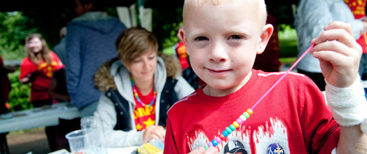 Young boy attending a Torfaen run play provision