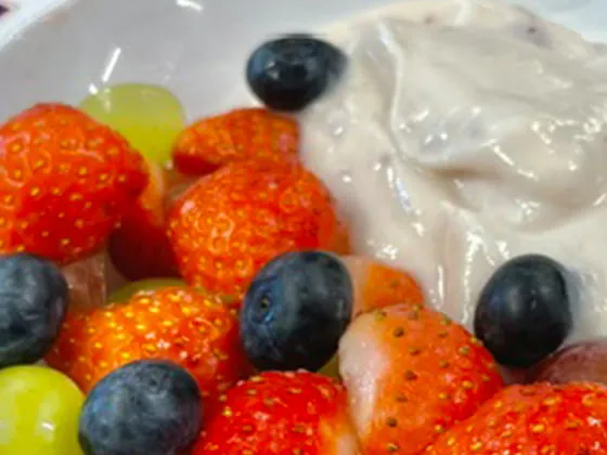 Fruit selection and yogurt