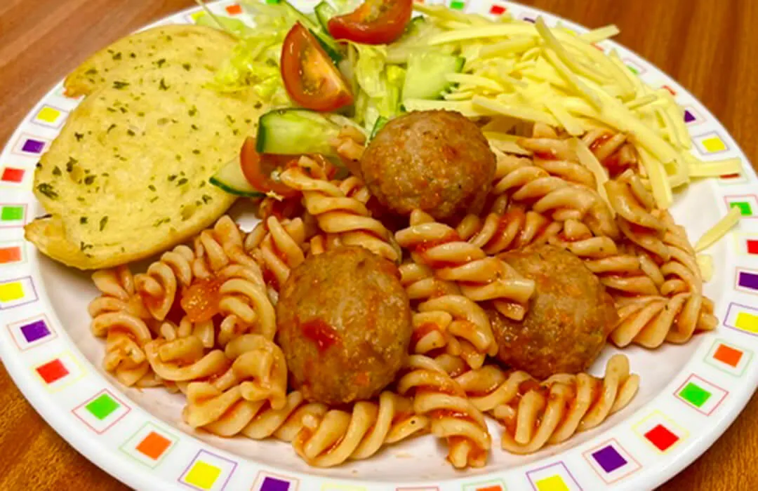 Pork and carrot meatballs in a rich tomato sauce