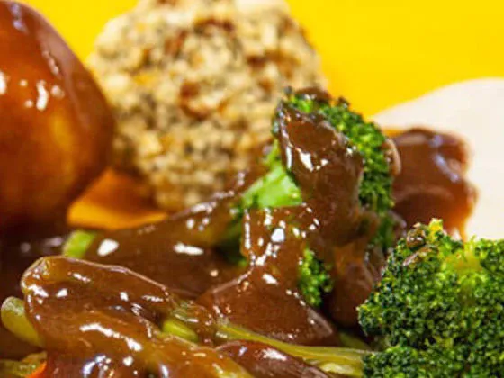 Roast Turkey with Stuffing with Roast and Boiled Potatoes, Vegetables and Gravy