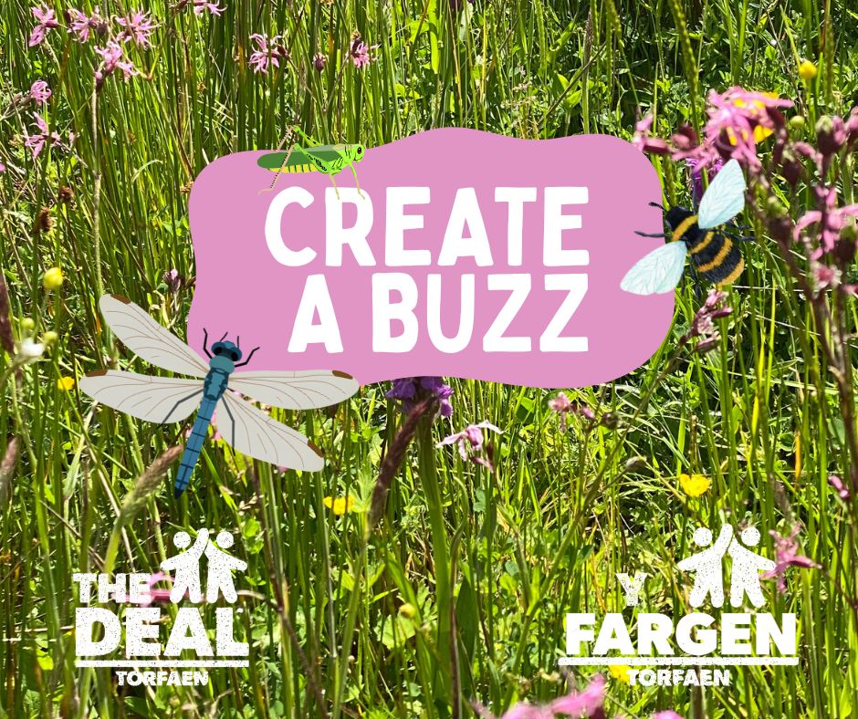Create a buzz poster showing wildlife and flowers 