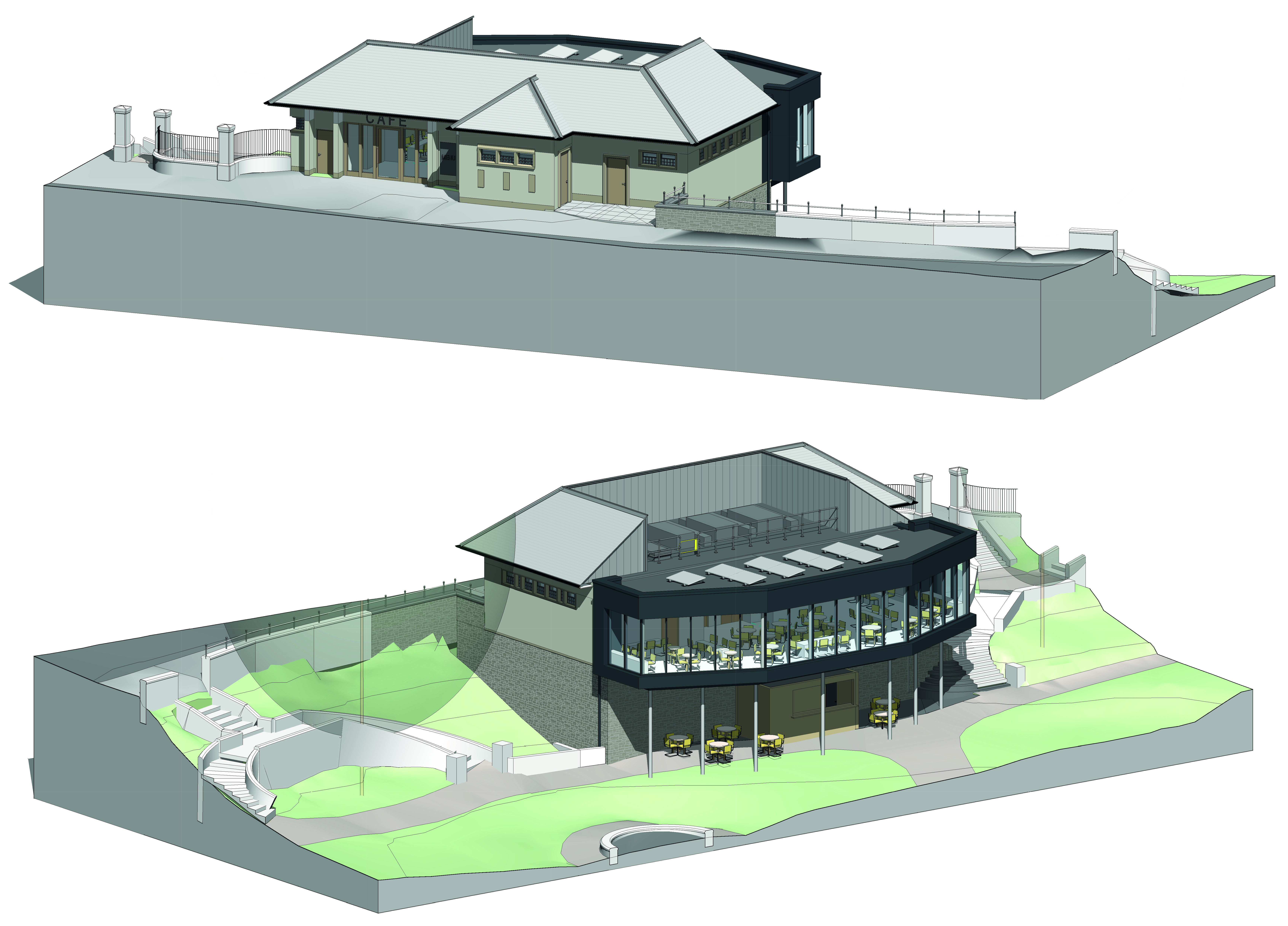 Cafe Proposed 3D Views