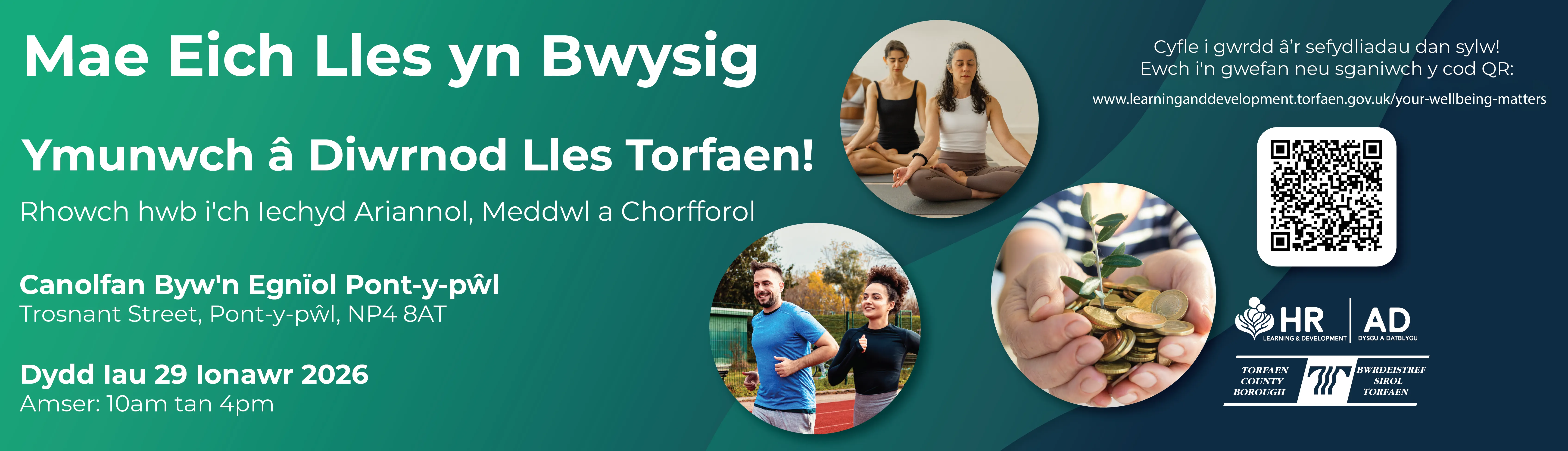 wellbeing day social media banner WELSH