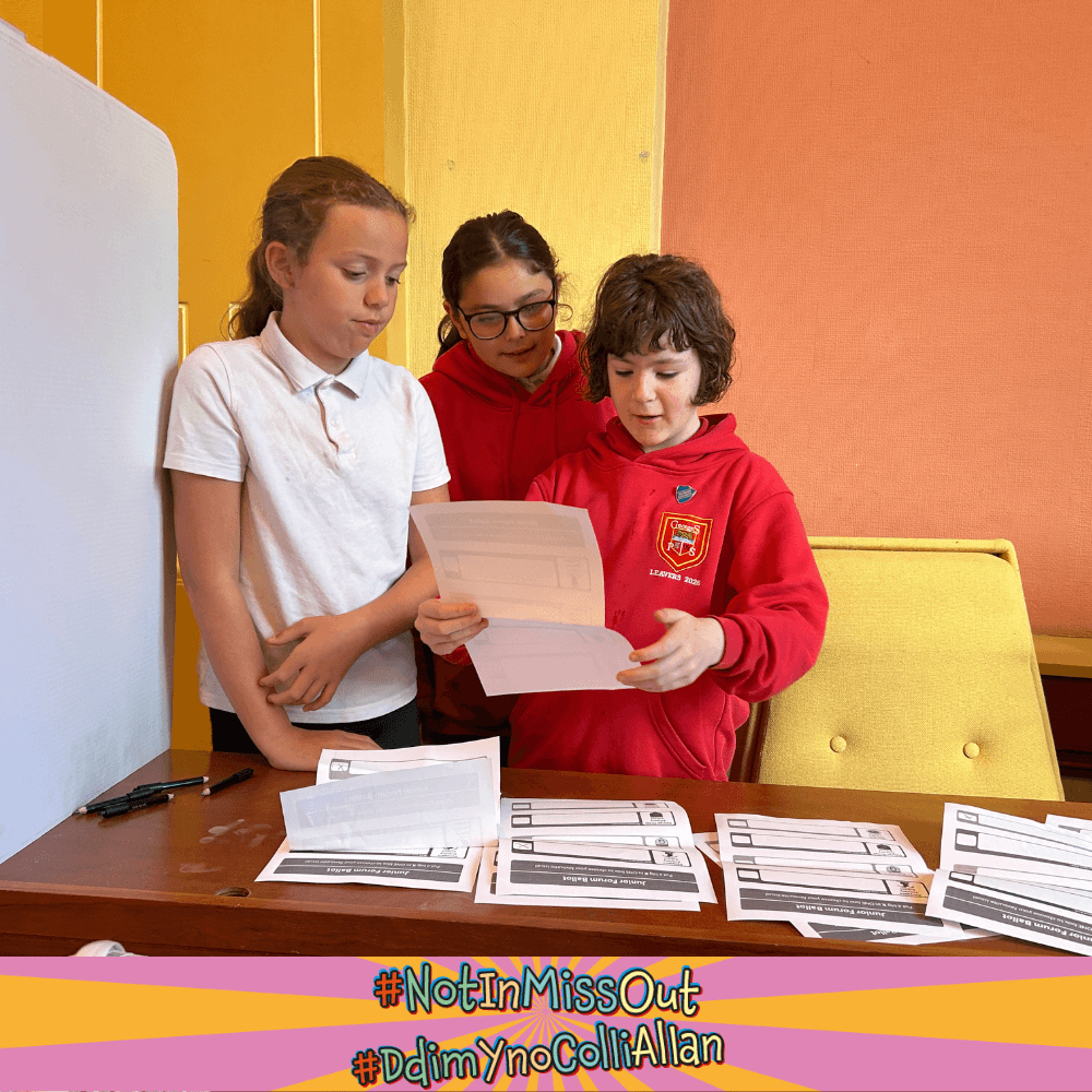 Members of the Junior Forum voting for the project they wanted to take on next year