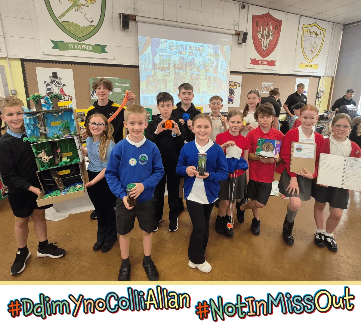 Pupils at the science fair at Llanyrafon Primary School
