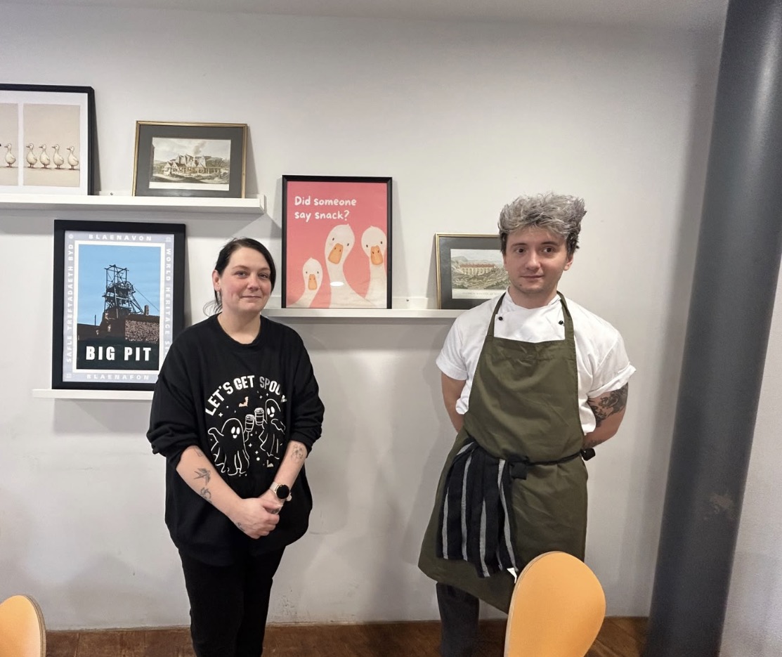Ashleigh Yates and Slawek Brudecki in the Little Duck Café