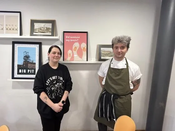 Ashleigh Yates and Slawek Brudecki in the Little Duck Café