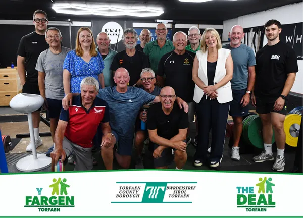 Nerys Evans MS with the Thrive Over-60s Weightlifting Group